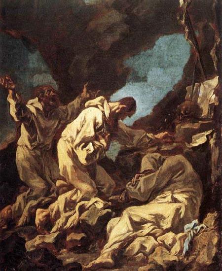 MAGNASCO, Alessandro Three Camaldolite Monks at Prayer Germany oil painting art